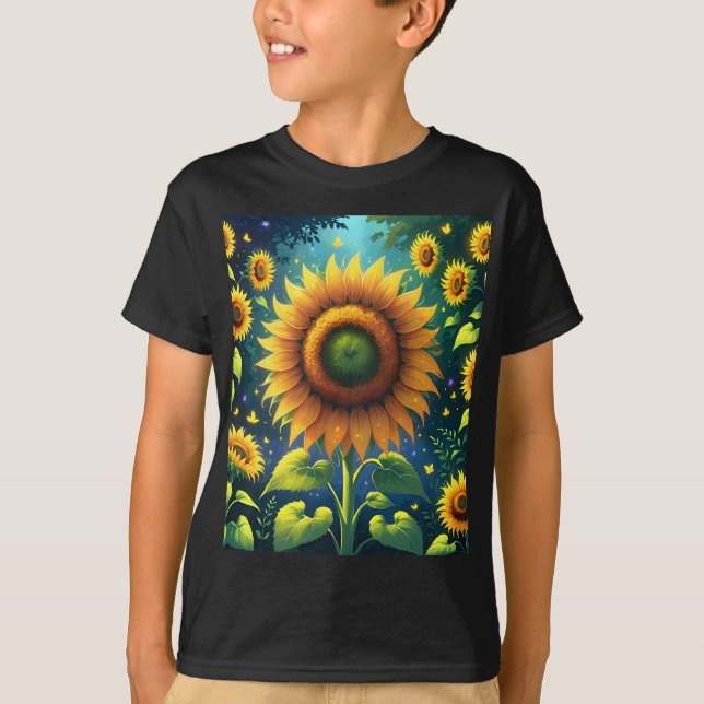 T-shirt Fleurs de soleil surréalistes (Devant)