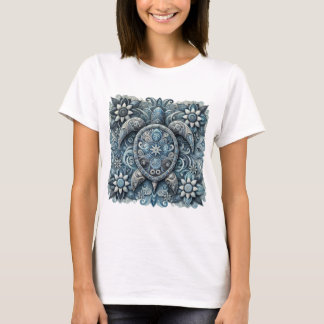 T-shirt Fleurs de tortue - blanc