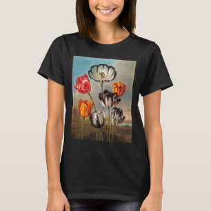 T-shirt Fleurs de tulipes variées vintage dans un paysage