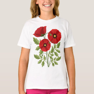 T-shirt Fleurs d'été joyeuses floraison de pavot