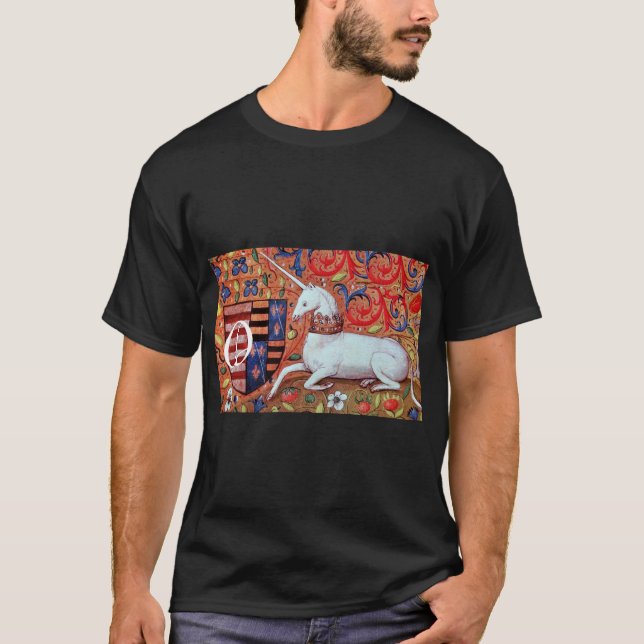T-SHIRT FLEURS D'IMAGINAIRE ET D'UNICORNE, MOTIFS FLORAUX  (Devant)