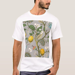 T-shirt Fleurs d'oiseaux botaniques : papier peint Vintage