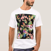 Fleurs d'oiseaux sauvages : Noir Vintage
