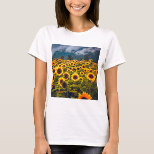 T-shirt Fleurs du paysage du terrain de tournesol Jaune