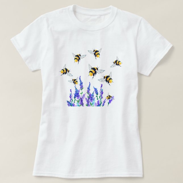 T-shirt fleurs et abeilles (Design devant)