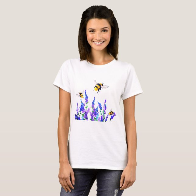T-shirt fleurs et abeilles (Devant entier)