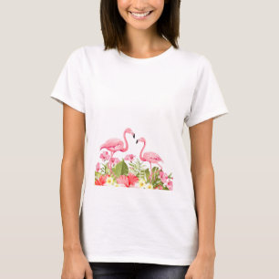 T-shirt Fleurs Et Flamants roses Tropicaux-32146