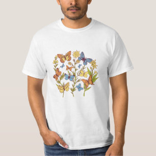T-shirt Fleurs et papillons