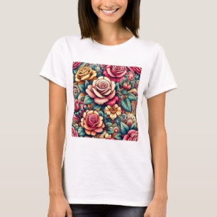 T-shirt Fleurs florales colorées