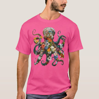 T-shirt Fleurs Florales Octopus Plongée Jardin Et Oce