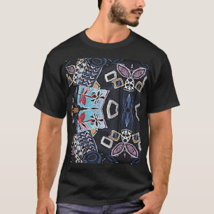 T-shirt Fleurs géométriques Cool Hip Design noir