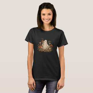 T-shirt fleurs halloween fantôme chemise