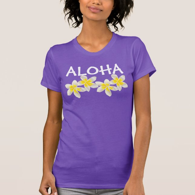 T-shirt Fleurs Hawaii Aloha Plumeria (Devant)