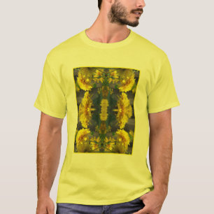 T-shirt Fleurs Jaunes Au Soleil Abstrait