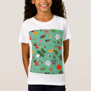 T-Shirt Fleurs jaunes et roses blanches 14