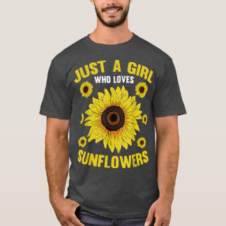 T-shirt Fleurs Jaunes Femmes Amateurs Juste Une Fille Qui