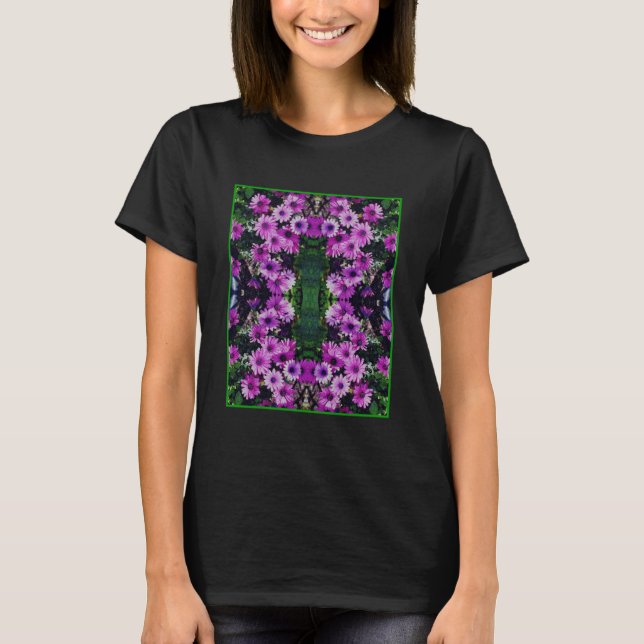 T-shirt Fleurs marguerites violettes africaines Abstraites (Devant)