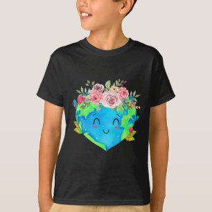 T-shirt Fleurs mignonnes Couronne Planète Printemps Nature