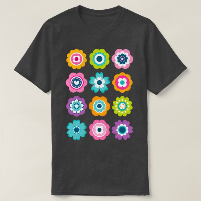 T-shirt Fleurs Modes Couleurs de ressort (Design devant)