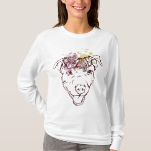 T-shirt Fleurs Pitbull Vintage Floral Amoureux des chiens 