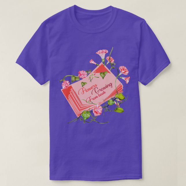 T-shirt Fleurs poussant à partir du livreLe livre de jardi (Design devant)