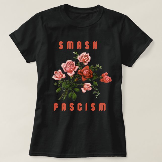 T-shirt Fleurs Rétro - Fascisme Smash (Design devant)