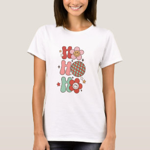 T-shirt Fleurs Rétro Ho Ho Ho Holiday