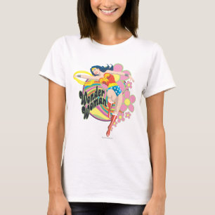 T-shirt Fleurs rétro Wonder Woman