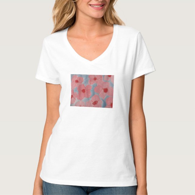T-shirt Fleurs rose bonbon (Devant)