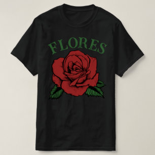 T-shirt fleurs rose rouge