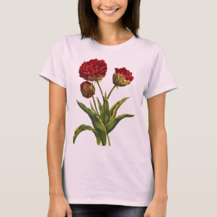 T-shirt Fleurs Rouges