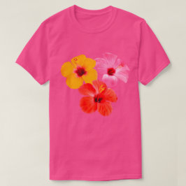 T-shirt Fleurs rouges Orange rose Hibiscus