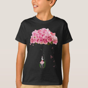 T-shirt Fleurs Ruban Lutte de sensibilisation au cancer du