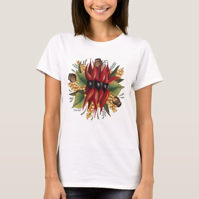 T-shirt Fleurs sauvages australiens - pois de désert de (Devant)