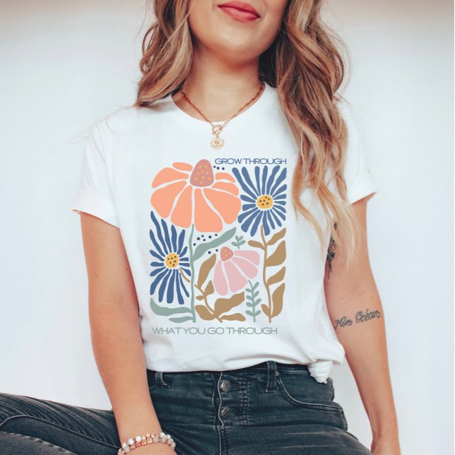 T-shirt Fleurs sauvages Boho avec citations inspirantes (Créateur téléchargé)
