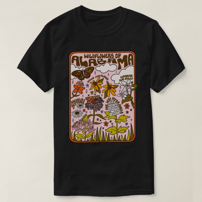 T-shirt Fleurs sauvages de l'Alabama (Design devant)