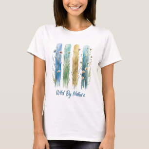 T-shirt Fleurs sauvages Nature sauvage, coup de pinceau bl