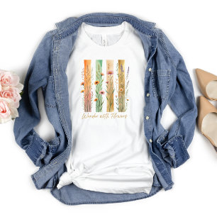 T-shirt Fleurs Sauvages Se Promener Avec Fleurs Nature Or