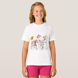 T-shirt Fleurs Sauvages, Tee Botanique Vintage,