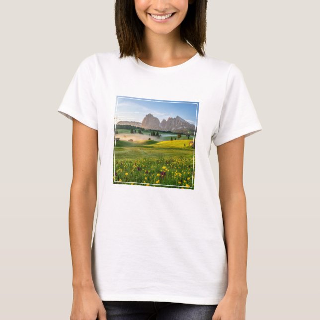 T-shirt Fleurs | Spring Alpe di Siusi Langkofel (Devant)
