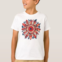 FLEURS SUN Abstraites - bleu rouge + votre backgr.