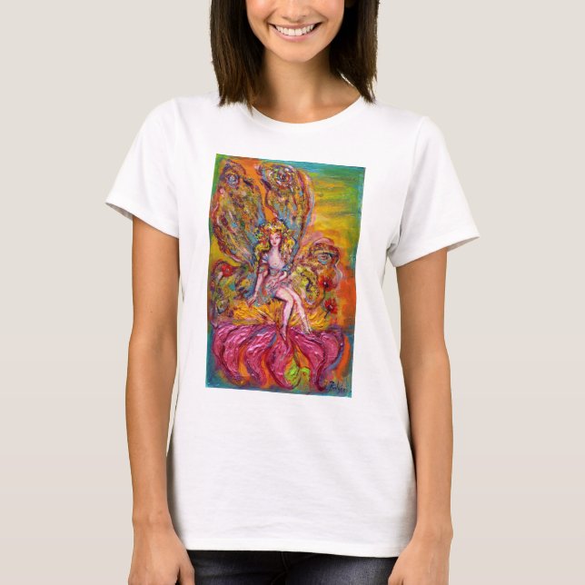 T-shirt FLEURS SUR L'imaginaire ROSE IRIS (Devant)