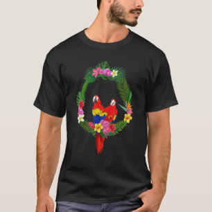 T-shirt Fleurs tropicales oiseau animal floral ara perroqu