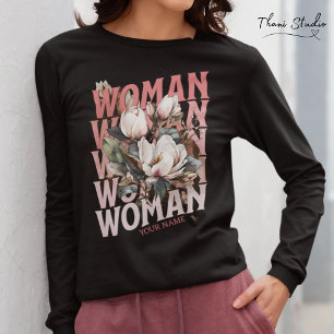 T-shirt Fleurs Vintages de l'aquarelle de la femme Jour de