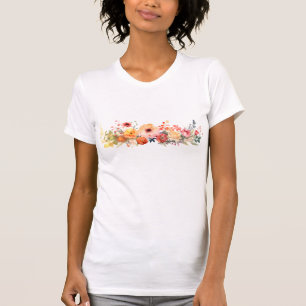 T-shirt Fleurs vives Peonies d'aquarelle d'été