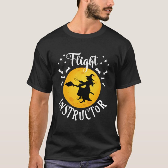 T-shirt Flight Instructor Trick Or Treat Halloween Witch (Devant)