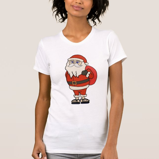 T-shirt Flip Flops de Noël du Père Noël (Devant)