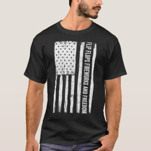 T-shirt Flip Flops Fireworks Freedom 4 Juillet