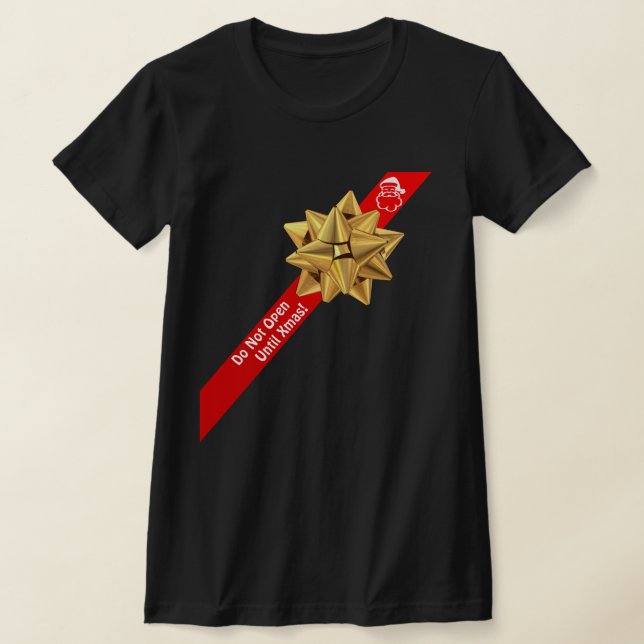 T-shirt Flirty Drôle Ne S'Ouvre Pas Jusqu'À Noël (Poser)