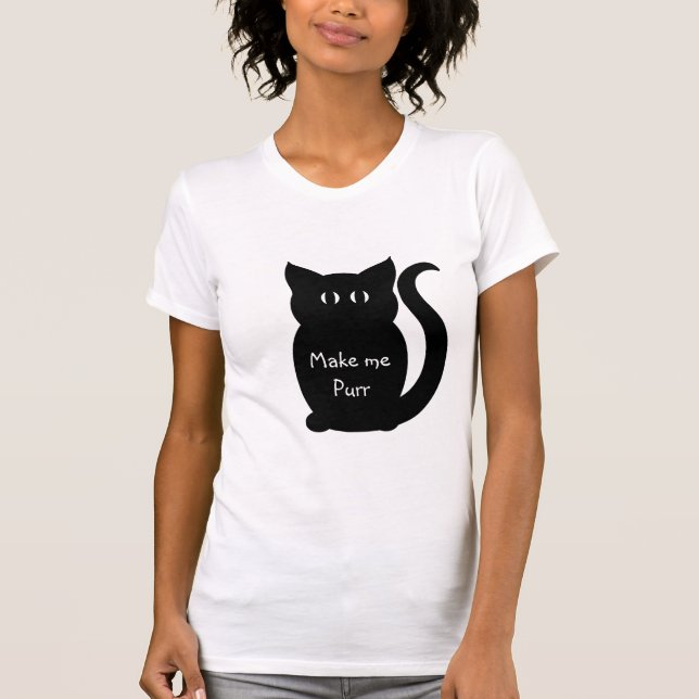 T-shirt Flirty noir chat silhouette (Devant)